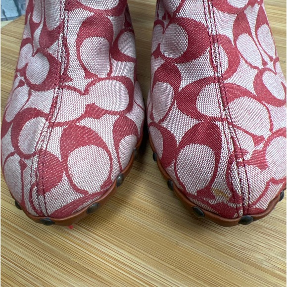 Coach Felicity Womens Size 8B Pink Wooden Clogs Made in Italy - Picture 4 of 9